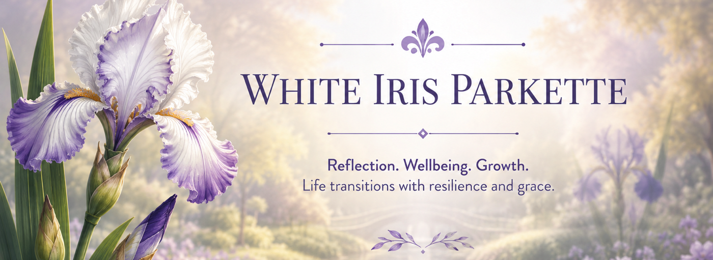 White Iris Parkette, a peaceful place for self-care, wellbeing, and personal growth within Love Yourself Truly